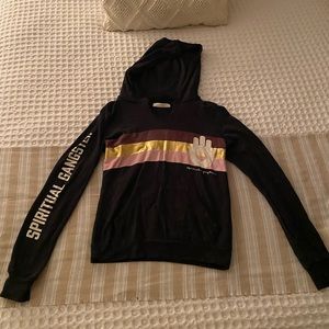 Spiritual Gangster dark gray small “all we need is love” hooded sweatshirt